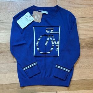 Blue Sweater with Bicycle Design